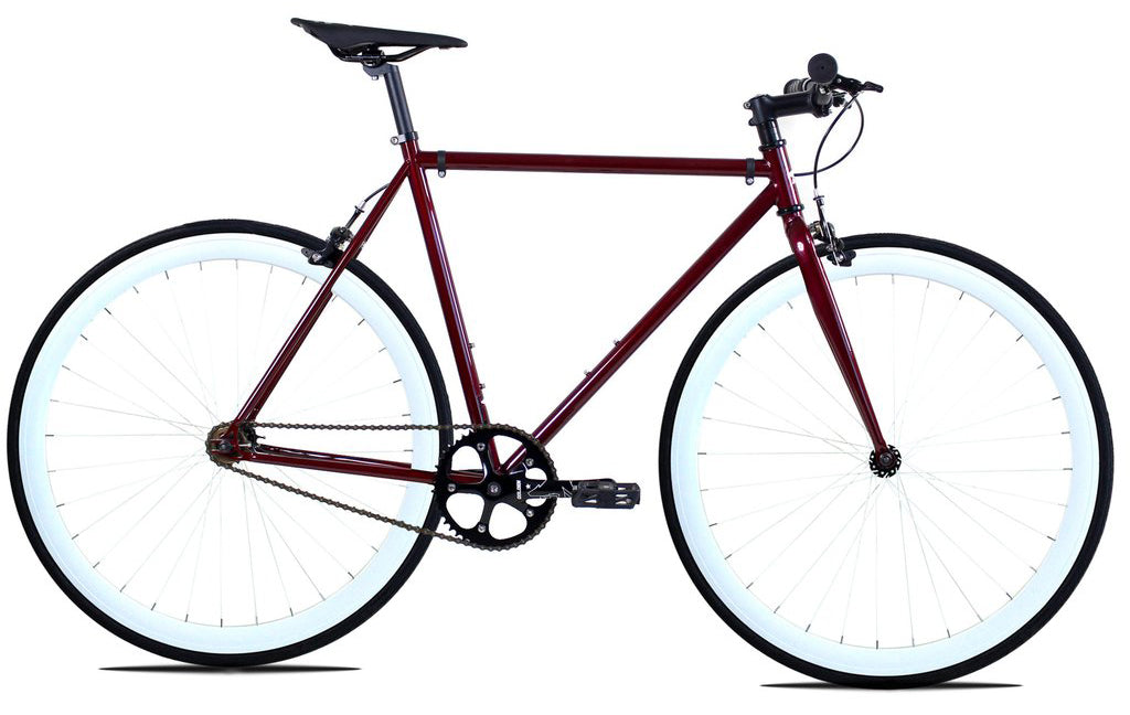 Golden Cycles Redrum Fixie Bike Red White 48