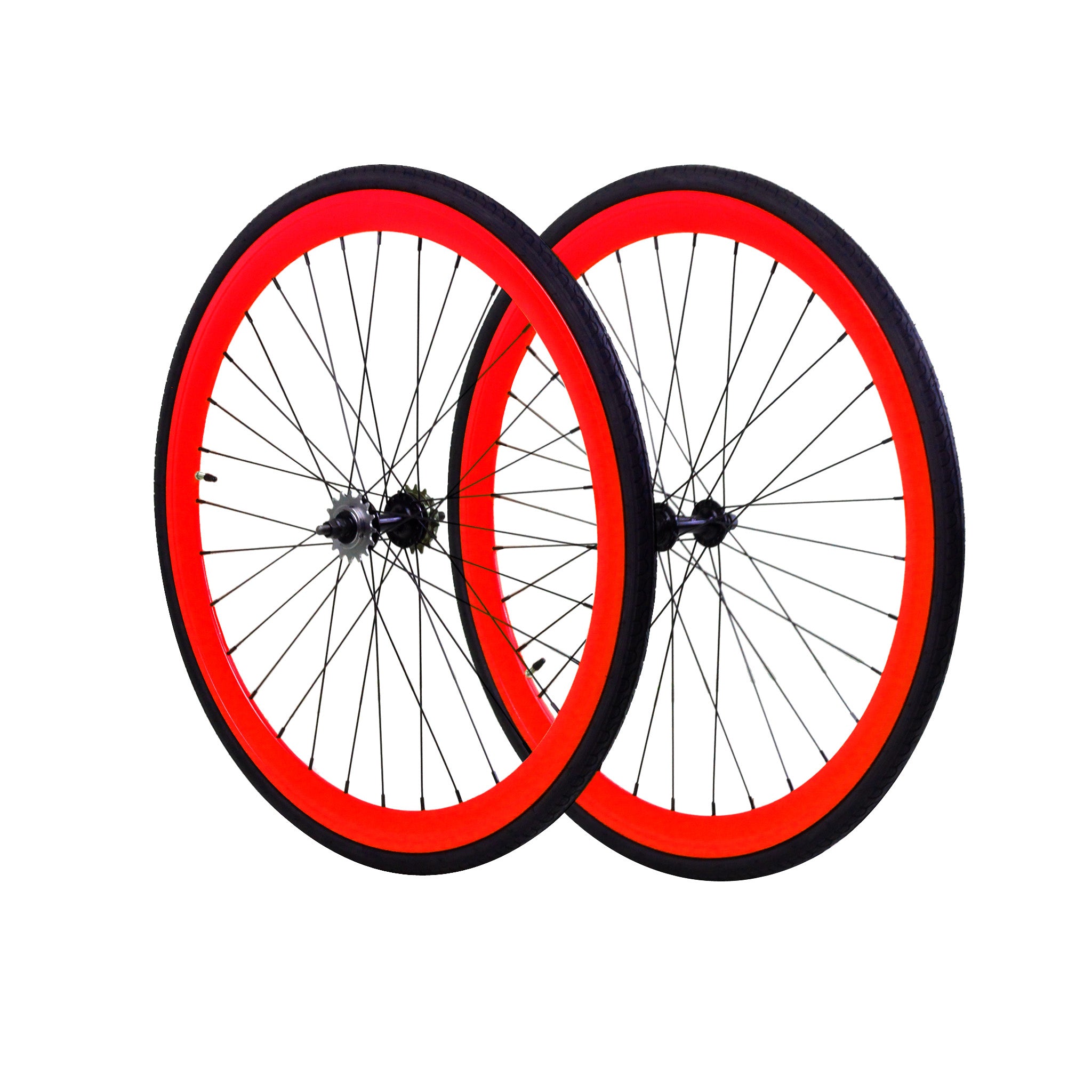 Wheel Set Front and Fixed Gear Flip Flop Rear Wheels Celestial 45mm w Kenda Tires 25C